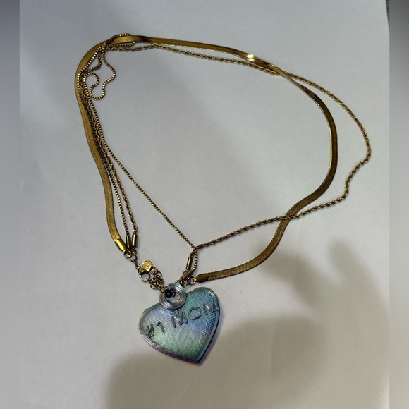 Heart-Shaped #1 Mom Necklace Pendant made by my 10 year old son Dylan. - Picture 1 of 4